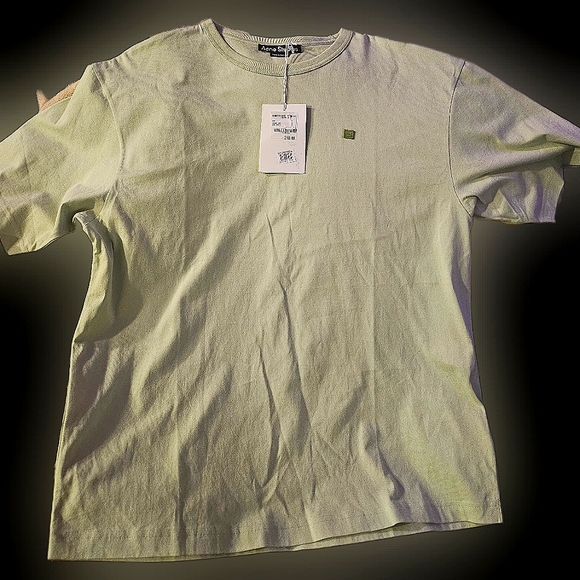 Acne Mint Green Short Sleeve Tee Classic Crew Neck NWT - Picture 1 of 3